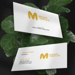 Free Luxury Floating Business Card Mockup