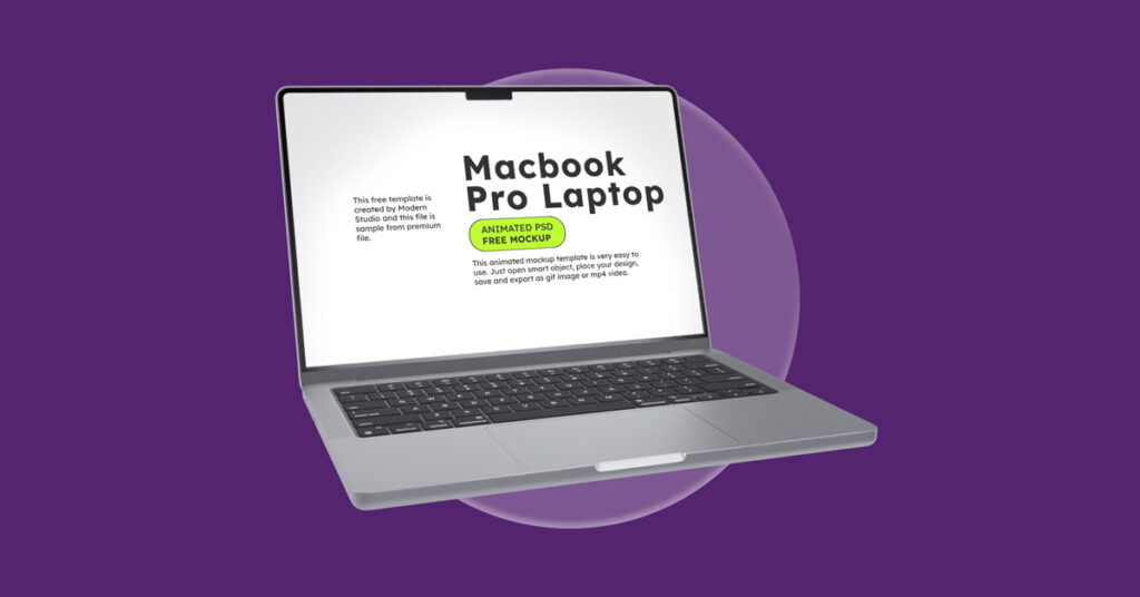 Free Animated Macbook Pro Laptop Mockup