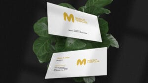 Free Luxury Floating Business Card Mockup