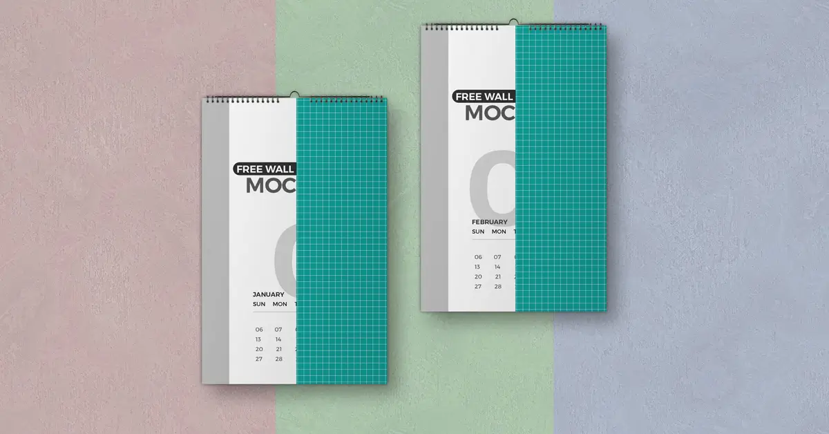 Free Wall Calendar Mockup Preview 2