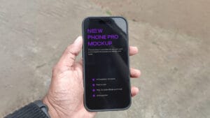 iPhone 15 Pro in Hand Photo Mockup - Modern PSD