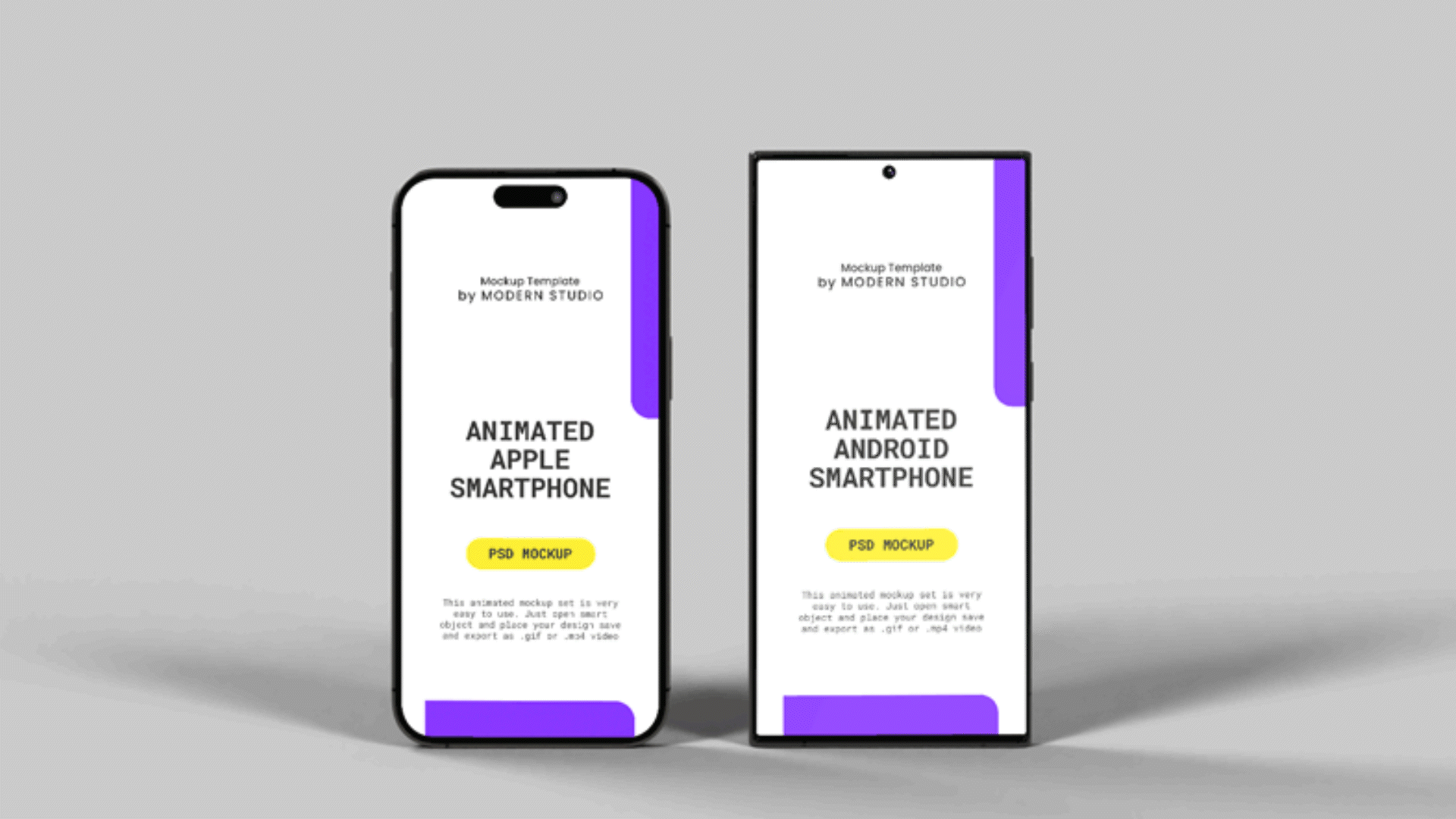 Animated Android and iOS Smartphone Mockup