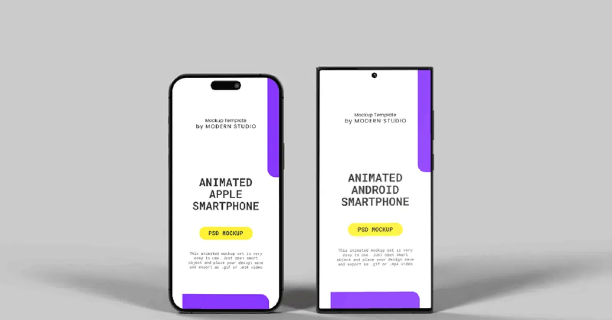Animated Android and iOS Smartphone Mockup