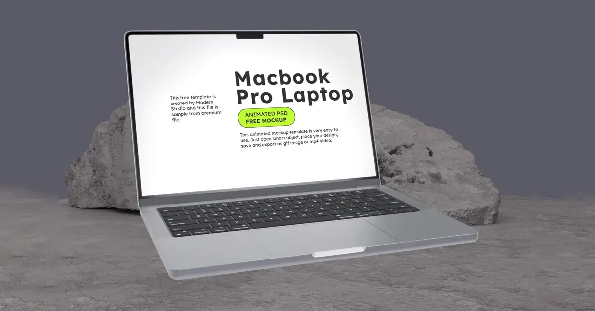 Free Animated Macbook Pro Laptop Mockup