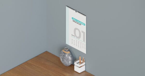 Wall Calendar Mockup Set 2