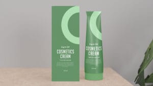 Cosmetics Cream Tube and Box Mockup Set 1