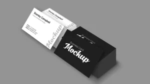 2 Stacks Business Card Mockup