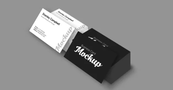 2 Stacks Business Card Mockup