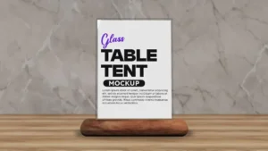 Glass Table Tent Mockup