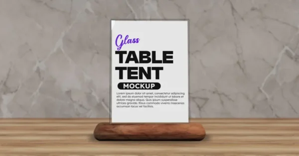 Glass Table Tent Mockup