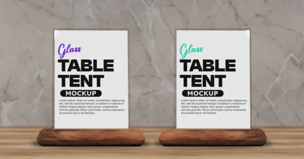 Glass Table Tent Mockup