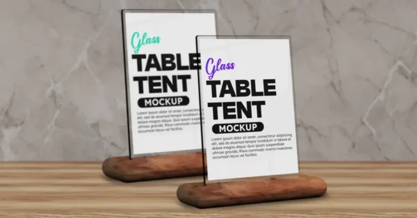 Glass Table Tent Mockup