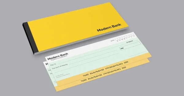 Bank Check Book Mockup