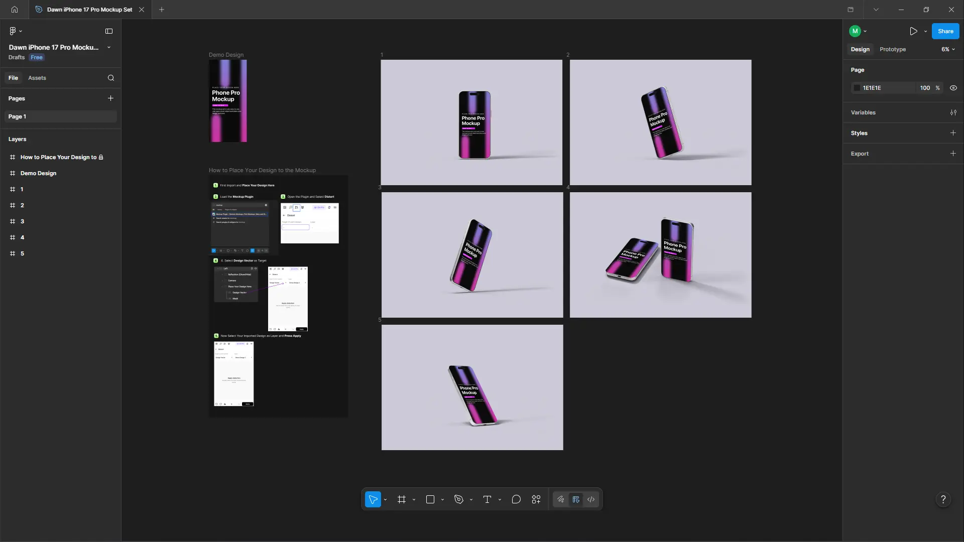 editing iPhone 17 Pro mockup in Figma for mobile app UI design presentation workflow